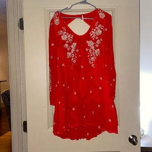 Beautiful free people orange/red color dress!